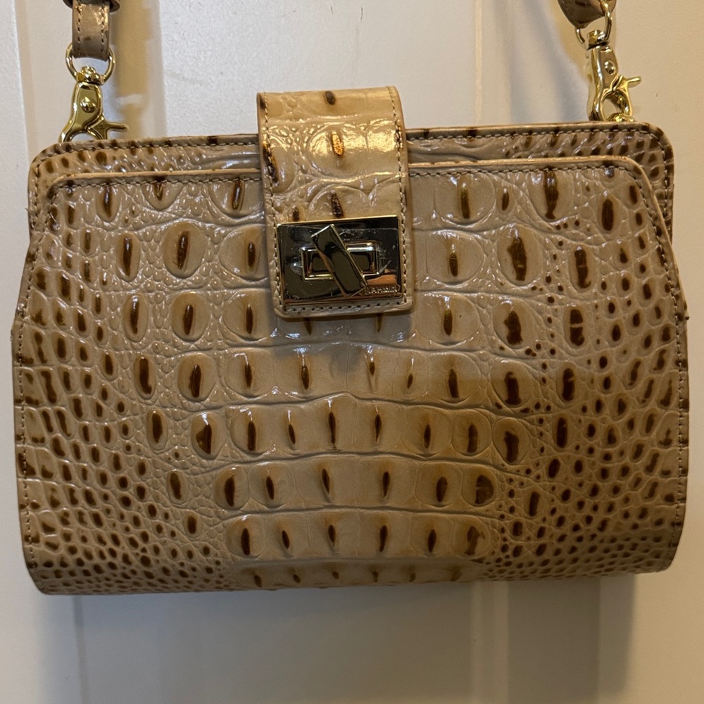 Brahmin croc bag with matching wallet